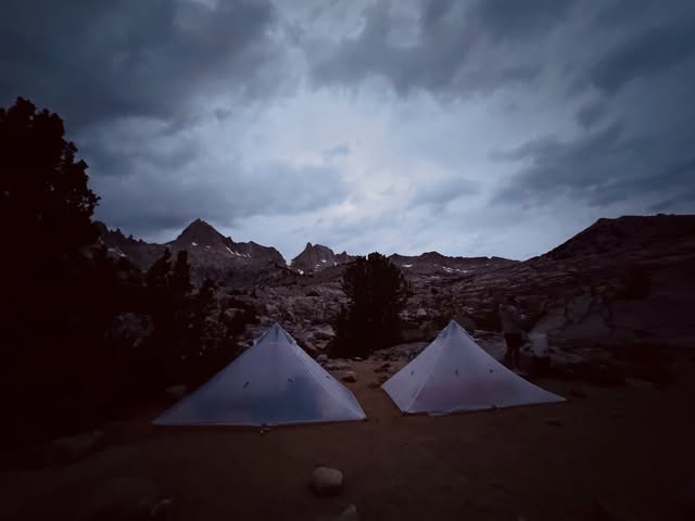 Tents at Harrison’s mountain campsite